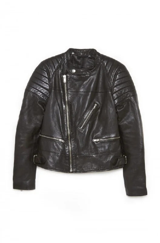 BLK DNM Women's Black Leather Jacket 22 #WKL102 $995 NWT Fleece Jacket Down Jacket Feather Jacket BLK DNM Women's Black Leather Jacket 22 #WKL102 $995 NWT Fleece Jacket Down Jacket Feather Jacket