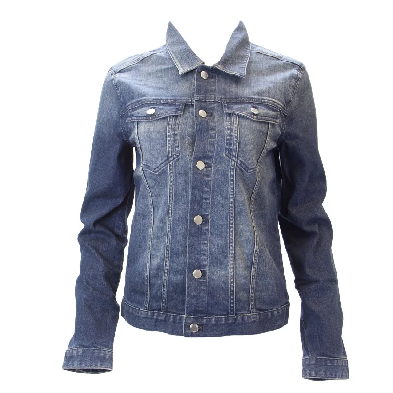 BLK DNM Women's Washed Mended Blue Jeans Jacket 6 #WK010501 $280 NWT Knit Jacket Woven Jacket Fleece Jacket BLK DNM Women's Washed Mended Blue Jeans Jacket 6 #WK010501 $280 NWT Knit Jacket Woven Jacket Fleece Jacket