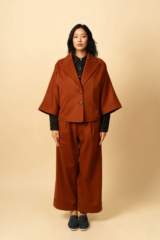 Brick Red Wool Jacket & Pant Jacket Blazer Coat