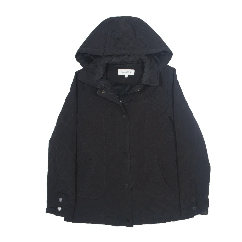 CALVIN KLEIN Quilted Jacket Black Womens XS Toggled Jacket Drawstring Jacket Belted Jacket CALVIN KLEIN Quilted Jacket Black Womens XS Toggled Jacket Drawstring Jacket Belted Jacket