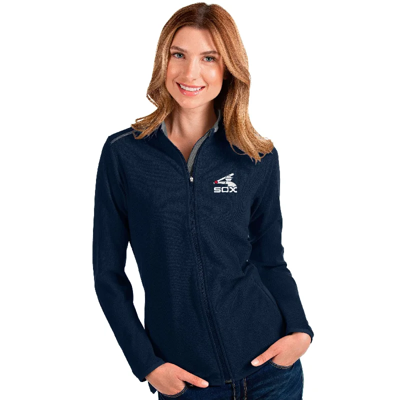 Chicago White Sox Women's Antigua Glacier Zip-up Jacket Front Pockets Side Pockets Patch Pockets Chicago White Sox Women's Antigua Glacier Zip-up Jacket Front Pockets Side Pockets Patch Pockets