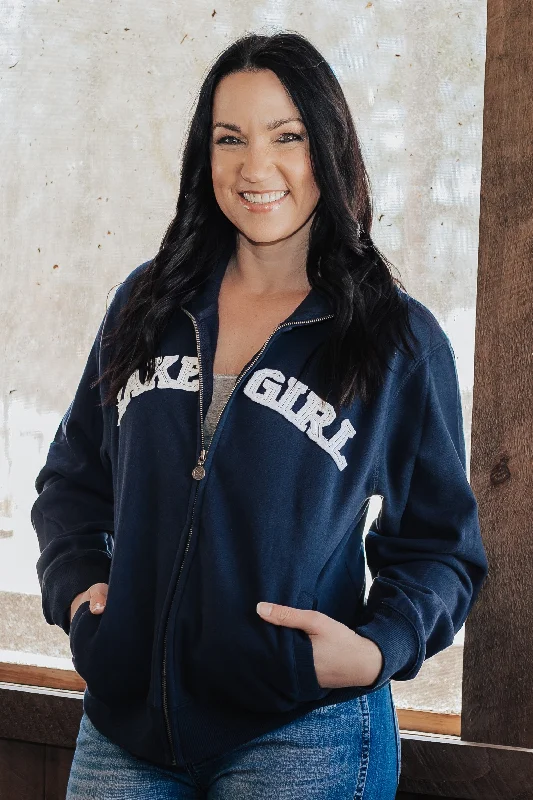 Classic Track Jacket in Navy Cotton Jacket Linen Jacket Terry Jacket