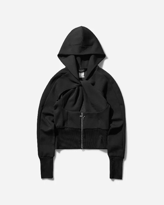 Women's Puma T7 Jacket Black Toggled Jacket Drawstring Jacket Belted Jacket