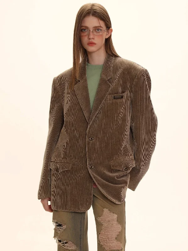 Corduroy Oversize Retro Jacket Striped Jacket Polka Dot Jacket Floral Jacket