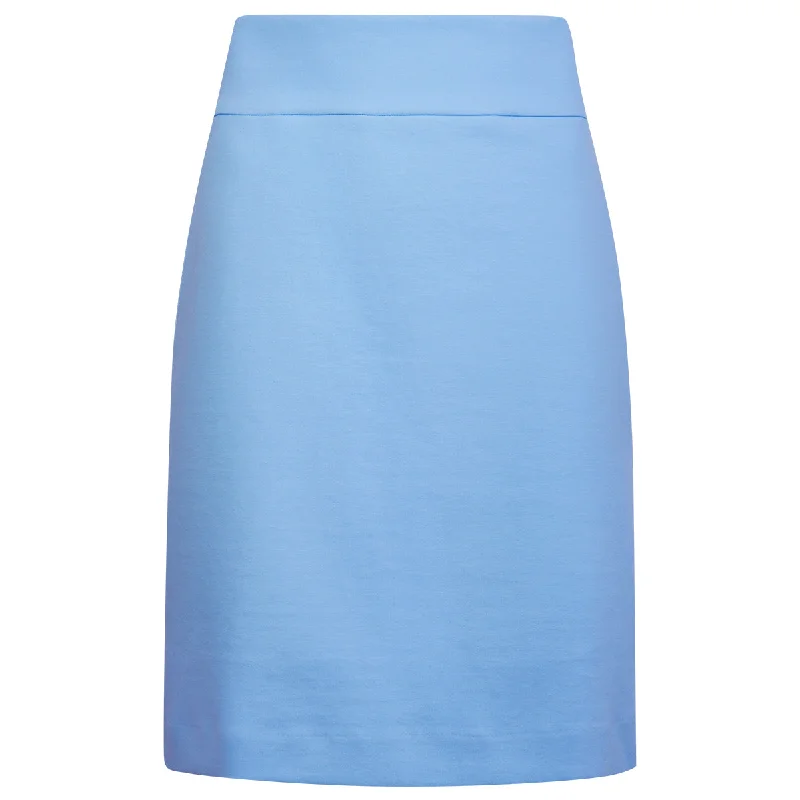 Cotton Knit Pull-on Skirt in Zen Blue linen skirt natural