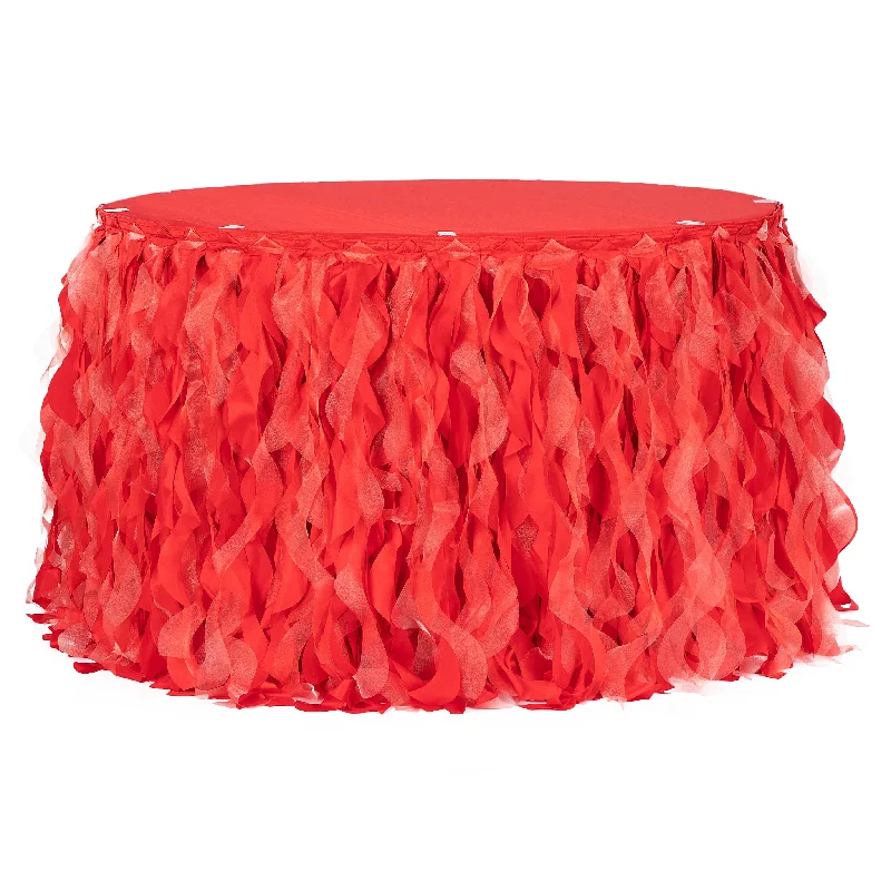 Curly Willow 14ft Table Skirt - Red maxi skirt elegant