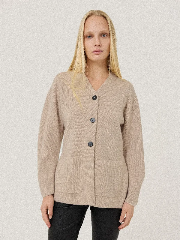 Darted Longline Knit Jacket | Cream Cotton Jacket Linen Jacket Terry Jacket