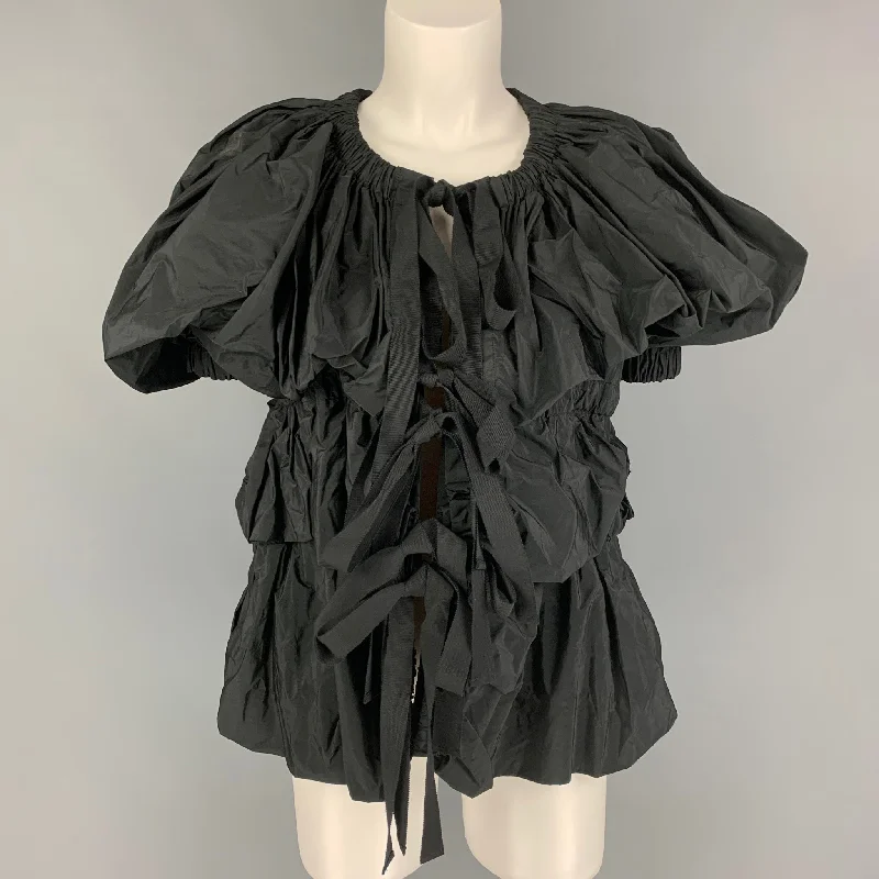 DRIES VAN NOTEN SS 20 Size XS Black Polyester Taffeta Jacket Rayon Fabric Velvet Fabric Corduroy Fabric DRIES VAN NOTEN SS 20 Size XS Black Polyester Taffeta Jacket Rayon Fabric Velvet Fabric Corduroy Fabric
