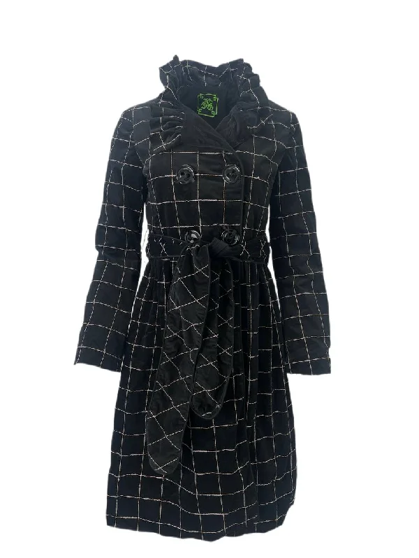 ELIZABETH MCKAY Women's Black Rose Crystal Jacket #6016 2 NWT A-Line Jacket Boat Neck Shawl Collar