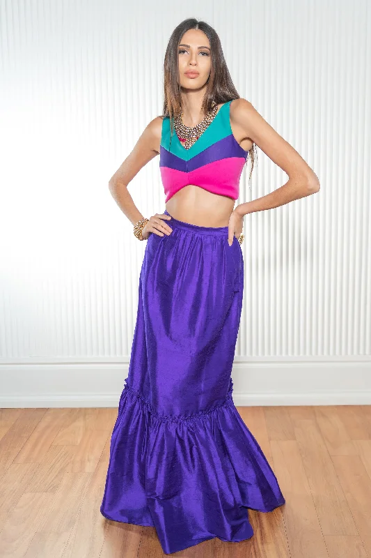 EMILIA Single Tiered Lehenga Skirt cashmere skirt soft