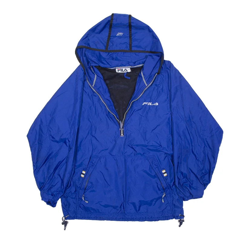 FILA 1/4 Zip Pullover Jacket Blue Nylon Womens M Cardigan Sweater Pullover