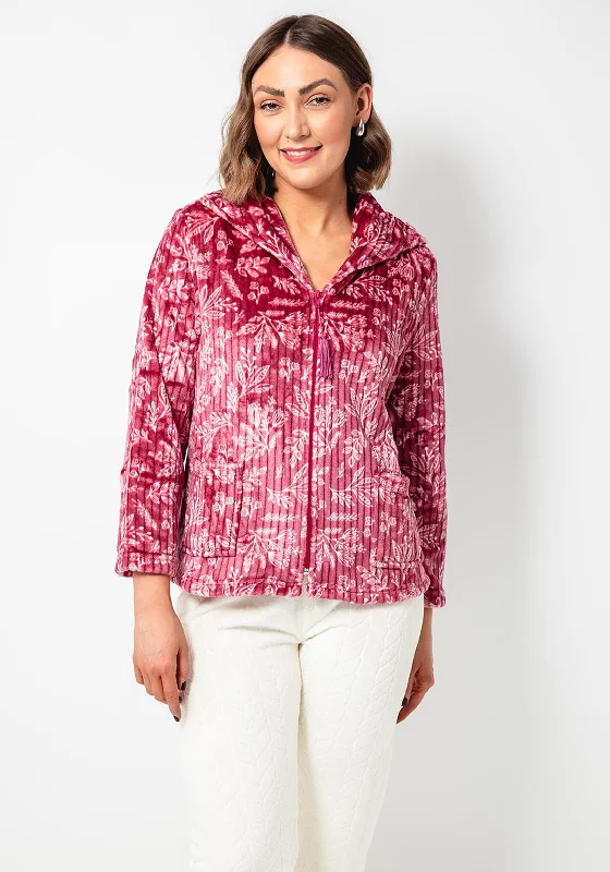 Marlon Floral Fleece Zip Bed Jacket, Pink Striped Jacket Polka Dot Jacket Floral Jacket Marlon Floral Fleece Zip Bed Jacket, Pink Striped Jacket Polka Dot Jacket Floral Jacket