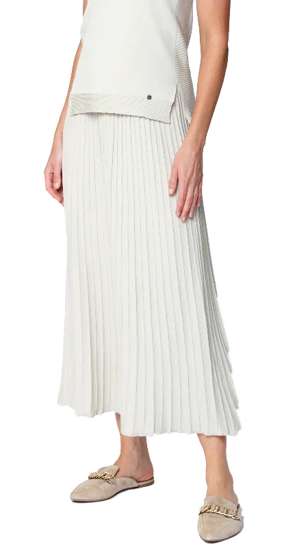 Geraldina Pleated-Knit Maxi Skirt; Beige cashmere skirt fine