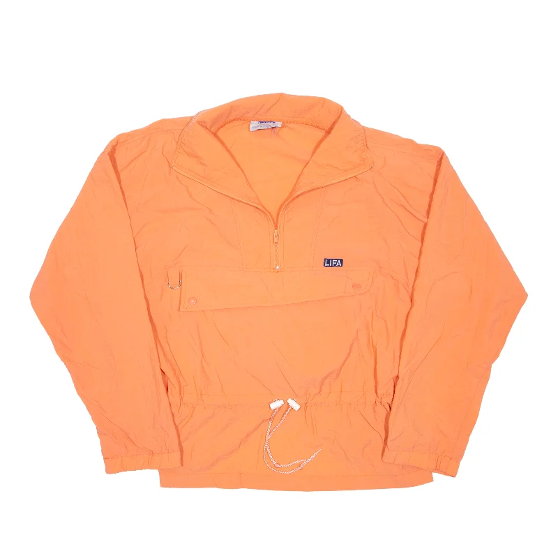 LIFA 1/4 Zip Pullover Jacket Orange Nylon Womens M Chenille Fabric Brocade Fabric Lace Fabric LIFA 1/4 Zip Pullover Jacket Orange Nylon Womens M Chenille Fabric Brocade Fabric Lace Fabric