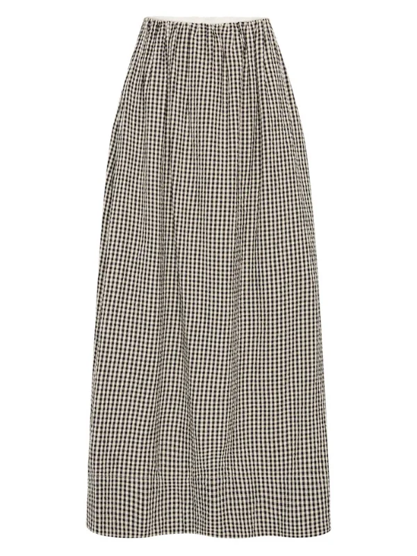 Lucas Skirt in Black & Cream Gingham corduroy skirt cozy