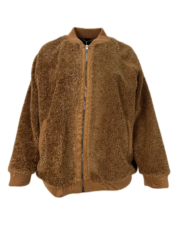 Marina Rinaldi Women's Camel Eccelso Faux Fur Bomber Jacket NWT Satin Jacket Silk Jacket Chiffon Jacket Marina Rinaldi Women's Camel Eccelso Faux Fur Bomber Jacket NWT Satin Jacket Silk Jacket Chiffon Jacket
