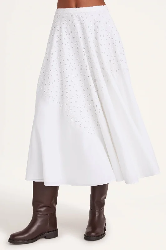 Merrick Skirt in White cashmere skirt plush