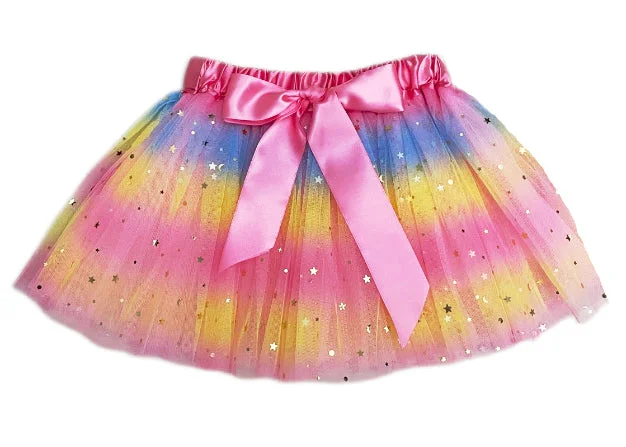 Rainbow Shiny Star Tulle Tutu Skirt corduroy skirt comfortable