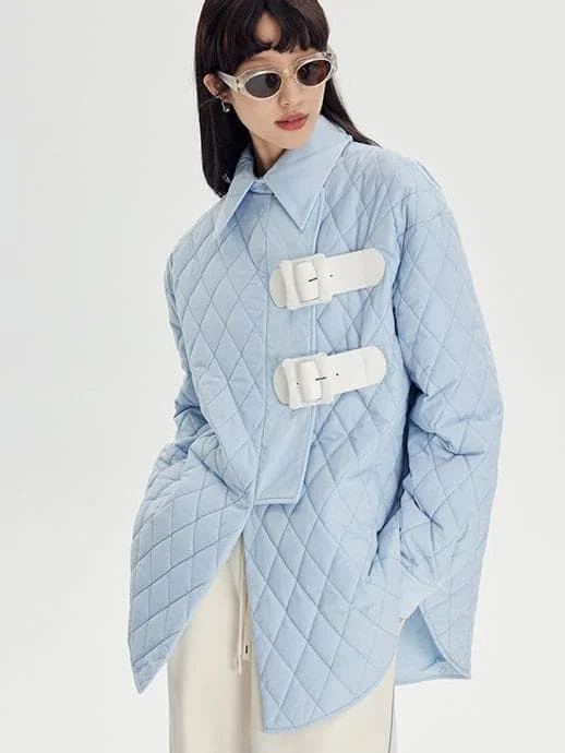 Rhombus Padded Leather Loop Jacket Lace Jacket Ribbed Jacket Sequined Jacket