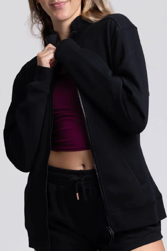 Shaye Zip Up Fleece Jacket Hooded Jacket Caped Jacket Shawl Collar Jacket