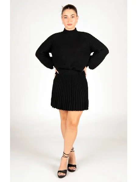 FARRAH SWEATER SKIRT button skirt front