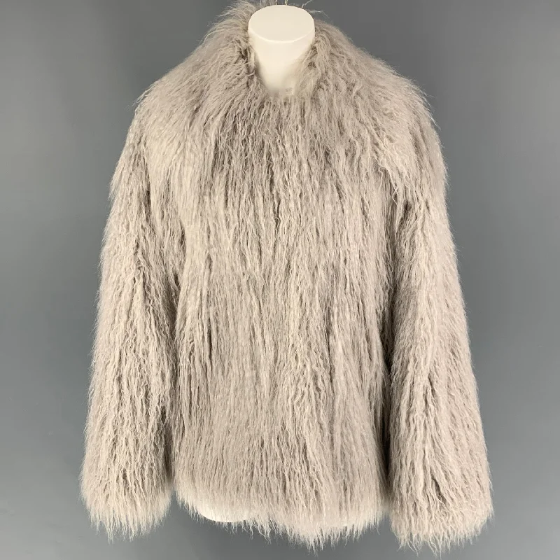STELLA McCARTNEY Size M Grey Faux Fur Modacrylic Jacket Fleece Jacket Down Jacket Parka STELLA McCARTNEY Size M Grey Faux Fur Modacrylic Jacket Fleece Jacket Down Jacket Parka