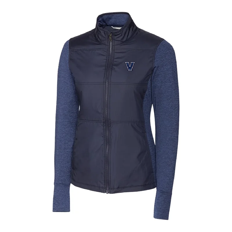 Ladies Villanova Wildcats Cutter & Buck Stealth Hybrid Quilted Navy Full Zip Jacket Collared Jacket Crew Neck Jacket Turtle Neck Jacket Ladies Villanova Wildcats Cutter & Buck Stealth Hybrid Quilted Navy Full Zip Jacket Collared Jacket Crew Neck Jacket Turtle Neck Jacket