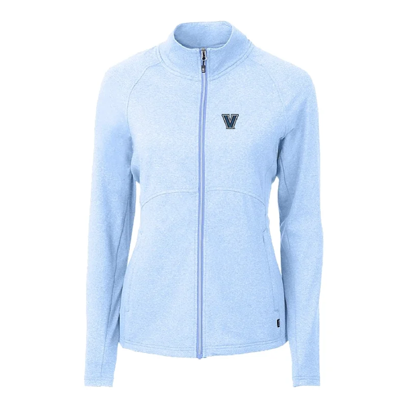 Ladies Villanova Wildcats Cutter & Buck Adapt Eco Knit Heather Blue Full Zip Jacket Fleece Jacket Down Jacket Parka Ladies Villanova Wildcats Cutter & Buck Adapt Eco Knit Heather Blue Full Zip Jacket Fleece Jacket Down Jacket Parka