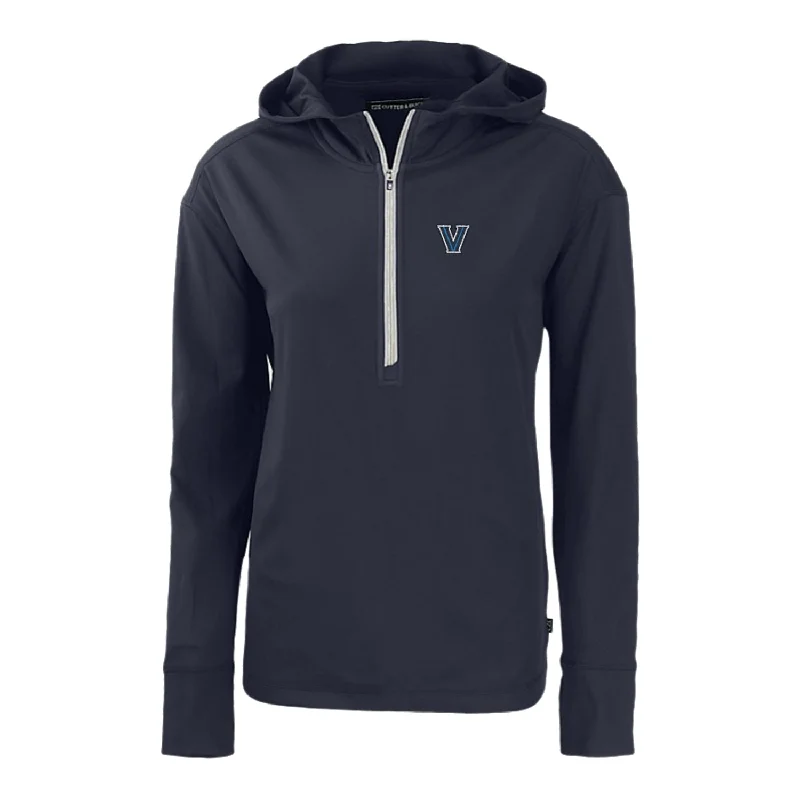 Ladies Villanova Wildcats Cutter & Buck Daybreak Eco Navy Half Zip Hooded Jacket Wool Fabric Cashmere Fabric Tweed Fabric Ladies Villanova Wildcats Cutter & Buck Daybreak Eco Navy Half Zip Hooded Jacket Wool Fabric Cashmere Fabric Tweed Fabric