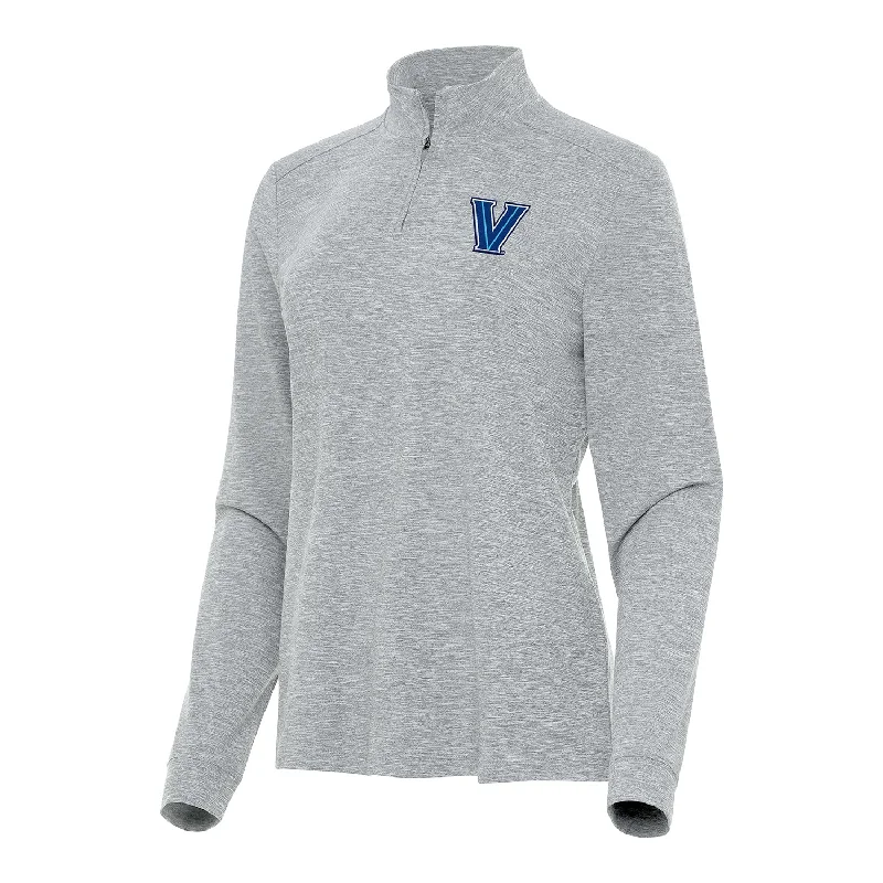Ladies Villanova Wildcats 1/4 Zip Mock Heather Grey Jacket Appliqued Jacket Beaded Jacket Sequined Jacket Ladies Villanova Wildcats 1/4 Zip Mock Heather Grey Jacket Appliqued Jacket Beaded Jacket Sequined Jacket