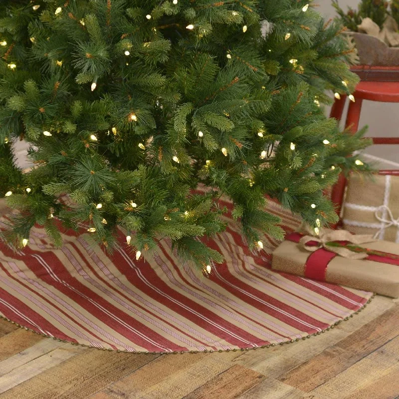 Vintage Stripe Christmas Tree Skirt 48 VHC Brands denim skirt trendy