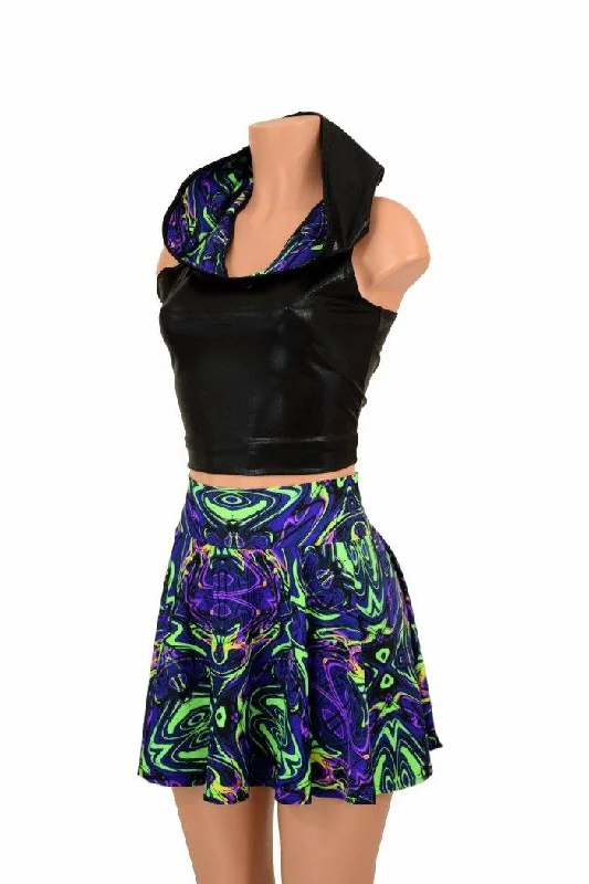 2PC Racerback Top & Skirt Set spandex blend skirt