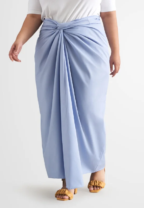 Cik Semi-Instant Minimalist Pario Skirt - Sky Blue cotton skirt soft