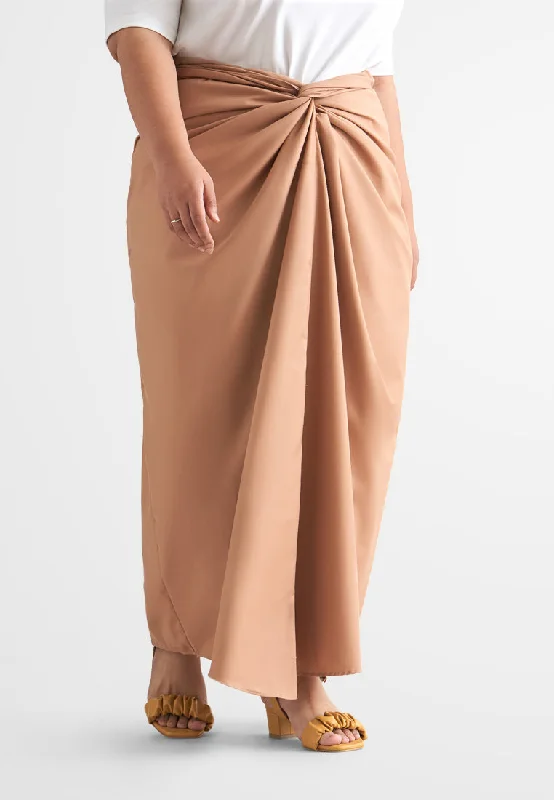 Cik Semi-Instant Minimalist Pario Skirt - Coco Brown chiffon skirt lightweight