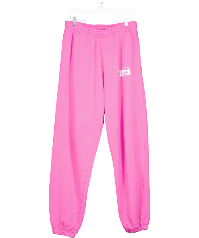 7 Days Active Pink Monday Pants UK M Casual Wide Pants