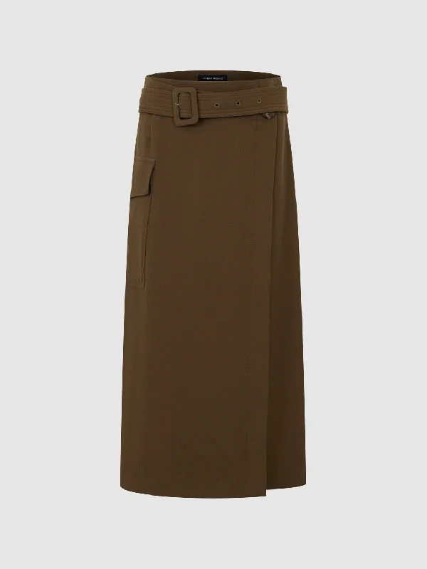 Belt Decor Straight Skirts vintage skirt charm