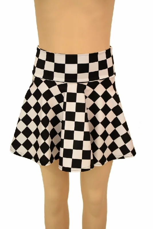 Black & White Check Kids Skirt or Skort silk skirt luxurious
