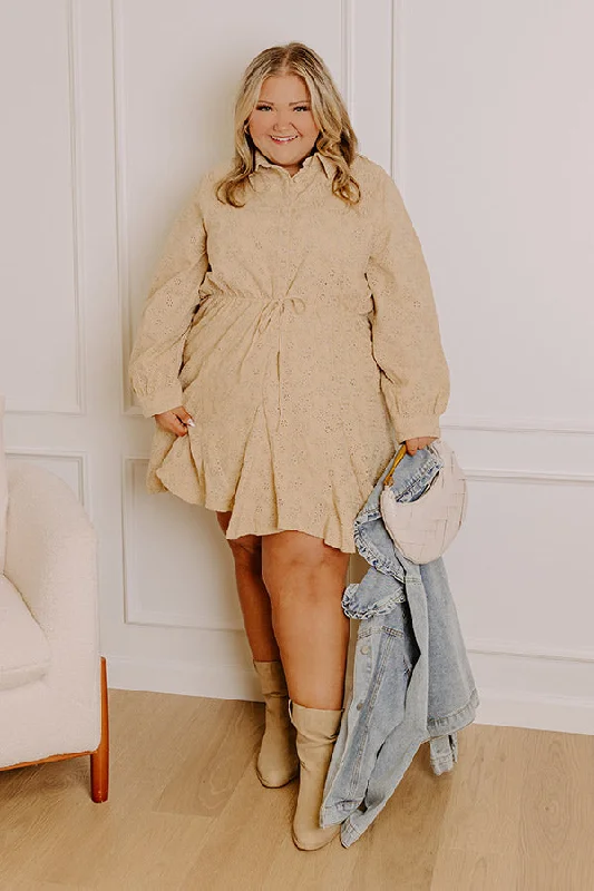 Blissful Smile Eyelet Mini Dress Curves Chic Halter Mini Dress