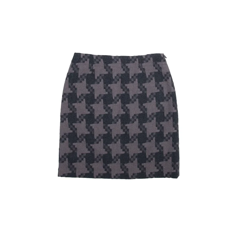 BODEN Short Pencil Skirt Grey Wool Houndstooth Womens UK 8 cotton skirt soft