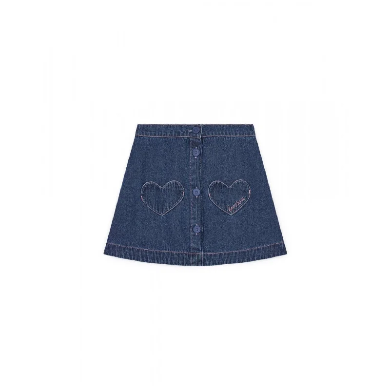 BONTON Chambray Foncé India Skirt ribbed skirt waist