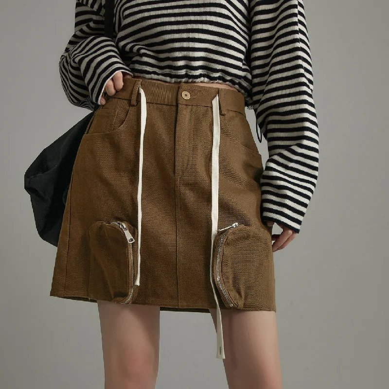 Pocket High-Waisted Mini Skirt lace skirt delicate