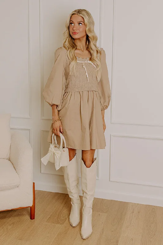 Countryside Chic Mini Dress Fashionable Party Mini Dress