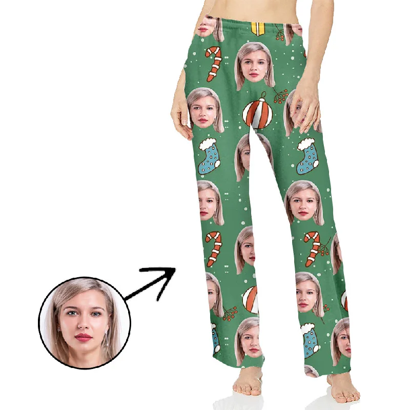 Custom Photo Pajamas Pants For Women Cute Cartoon Printed Elegant Trouser Pants