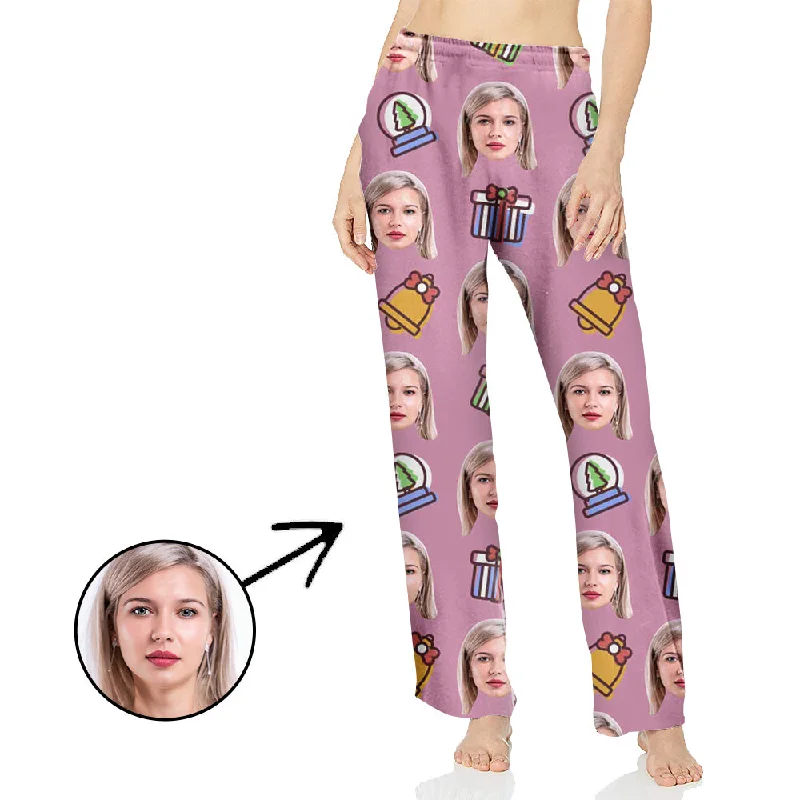 Custom Photo Pajamas Pants For Women Cute Light And Gifts Comfy Zip-Up Pants