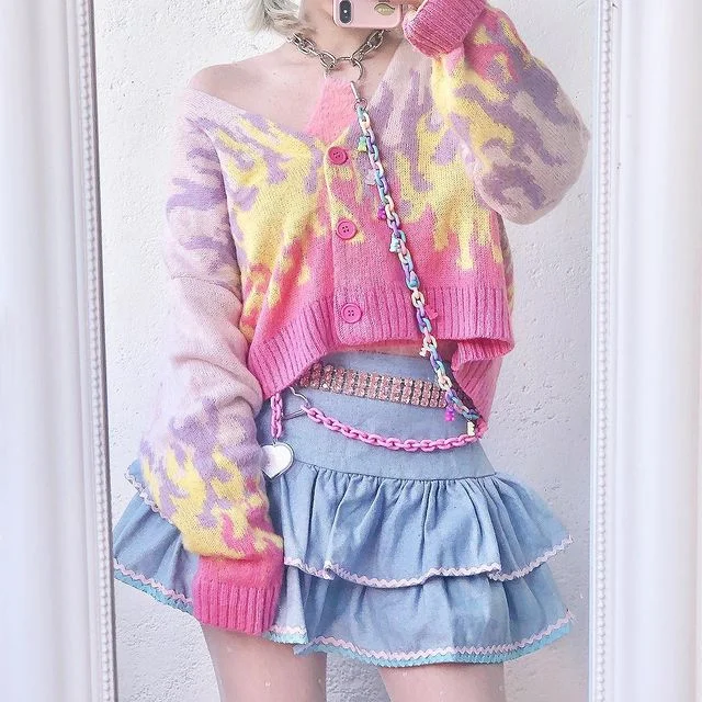 Cute Plaid Skirt  PL51117 chiffon skirt flowing