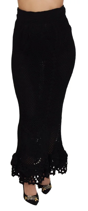 Dolce & Gabbana Elegant High Waist Mermaid Maxi Skirt lace skirt intricate