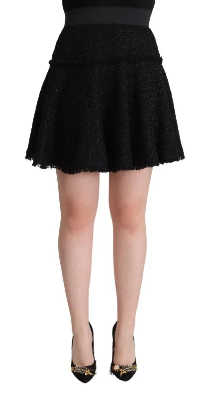 Dolce & Gabbana Elegant Knitted A-Line Mini Skirt corduroy skirt cozy