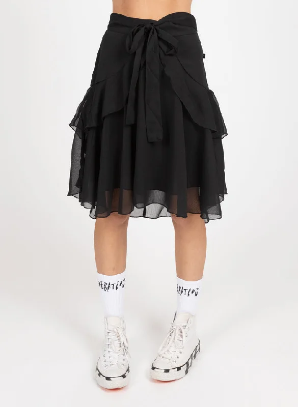 Federation Butterflies Skirt Black velvet skirt plush