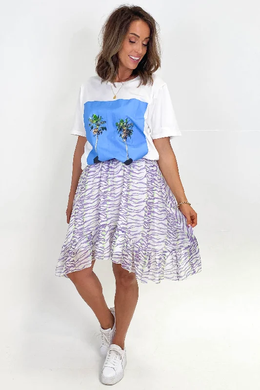 Federation Mirage Skirt Purple White chiffon skirt lightweight