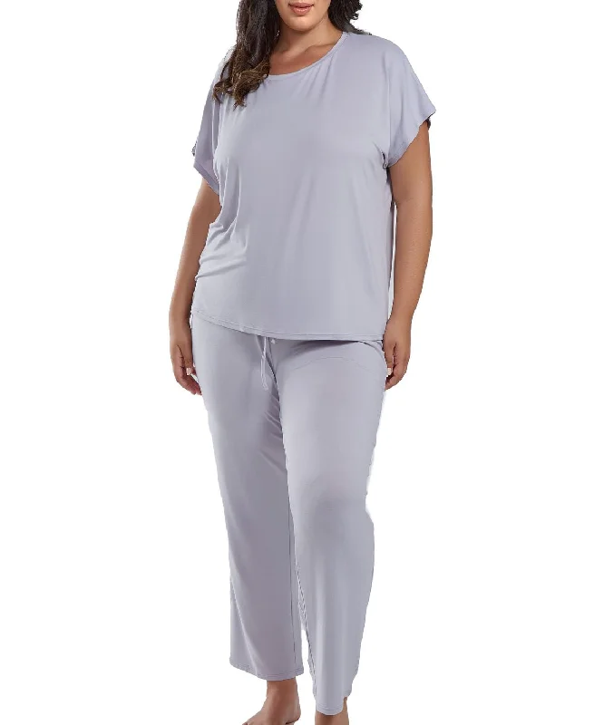 Ferris Cozy Plus Size Ultra Soft PJ Pant Set Casual Drawstring Pants